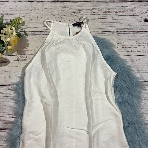NWT J.CREW Women’s White 100% Linen High-Neck Midi Dress - Picture 6 of 10